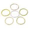 6Pcs Glass Seed & Brass Beaded Stretch Bracelets Set BJEW-JB09538-04-3