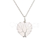 Natural Quartz Crystal Heart Pendant Necklaces PW-WG58330-03-1