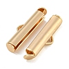 Brass Slide On End Clasp Tubes KK-N254-119G-03-2