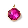 High Polished 316 Stainless Steel Faceted Glass Pendants STAS-K258-47G-2
