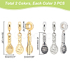 6Pcs 2 Colors 304 Stainless Steel European Dangle Charms STAS-UN0039-47-5