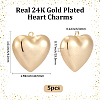 5Pcs Heart Brass Pendants KK-BBC0025-58C-2