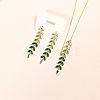 Wheat Alloy Gradient Color Cubic Zirconia Pendant Necklace & Stud Earring FS-WGBA5F1-03-1