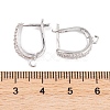 Rack Plating Brass Cubic Zirconia Hoop Earring Findings KK-S374-04P-03-3