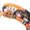 4Pcs 4 Style Polymer Clay Heishi Surfer Stretch Bracelets Set BJEW-TA00276-5