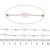 Natural Dyed Jade & 304 Stainless Steel Beads Link Chains CHS-K021-08B-01-3