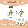 5Pcs Natural Sea Shell Pendants SSHEL-YW0001-11-2
