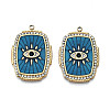 Ion Plating(IP) 304 Stainless Steel Evil Eye Enamel Pendants STAS-N107-04C-G-1