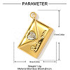 304 Stainless Steel Cubic Zirconia Pendants STAS-OY004-04G-2