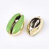 Electroplated Cowrie Shell Beads X-SSHEL-T008-11G-04-2