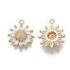 Brass Micro Pave Cubic Zirconia Pendants KK-S354-079-NF-2