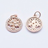 Brass Micro Pave Clear Cubic Zirconia Charms ZIRC-J040-10RG-NR-2