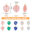 SUPERFINDINGS 2 Sets 5 Styles Natural & Synthetic Mixed Stone Pendants FIND-FH0005-65-2