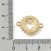Brass Pave Clear Cubic Zirconia Ring Connector Charms KK-E802-10G-B-3