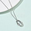 Oval 304 Stainless Steel  Pendant Necklacrs & Stud Earring & Link Bracelet Sets SJEW-C009-01P-2
