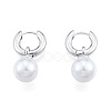 ABS Plastic Pearl Dangle Hoop Earrings EJEW-N011-106P-1