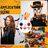 Halloween Theme Printed Natural Wooden Beads WOOD-ME0001-07-4