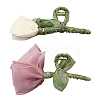 2Pcs 2 Styles Zinc Alloy and Polyester Claw Hair Clips PHAR-GO0001-06-1