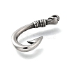 Non-Tarnish 304 Stainless Steel Hook Clasps STAS-C109-04AS-2