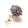 Alloy Crystal Rhinestone Bead Cage Pendants ENAM-M047-02G-A-2
