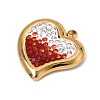 Gradient Color 304 Stainless Steel & Polymer Clay Pave Rhinestone Pendants SA-CBAA9A2-08G-05-2