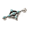 Dyed Synthetic Turquoise Pendants STAS-R140-05AS-04-2