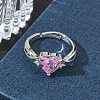 Brass & Cubic Zirconia Finger Rings CU-CBA7E55-17P-2