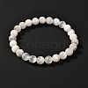 Natural Selenite Beads Stretch Bracelets BJEW-JB06620-02-2