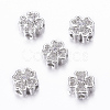 Rack Plating Brass Micro Pave Cubic Zirconia Beads ZIRC-A006-04P-02-1