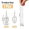 Skull Alloy Rhinestone Car Pendant Decoration HJEW-AB00406-2