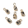 Natural Dalmatian Jasper Rectangle Charms G-Q169-07G-06-1