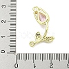 Rack Plating Brass Micro Pave Clear Cubic Zirconia Flower Connertor Charms KK-Z043-03B-3