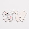 Alloy Enamel Kitten Pendants X-EA556Y-1-2