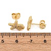 Brass Micro Pave Clear Cubic Zirconia Earrings EJEW-D328-03G-02-5