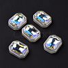 Rainbow Iridescent Plating Acrylic Cabochons X-OACR-E011-08-2