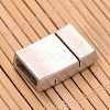 Tarnish Resistant Mixed Smooth & Matte 304 Stainless Steel Rectangle Magnetic Clasps with Glue-in Ends STAS-I045-05-3