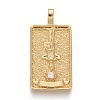 Brass Micro Pave Clear Cubic Zirconia Pendants ZIRC-Z004-01G-1