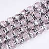 Electroplate Glass Beads Strands X-EGLA-T019-02B-1