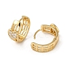 Brass Micro Pave Cubic Zirconia Hoop Earring EJEW-L271-31KCG-2