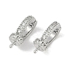 Brass Micro Pave Clear Cubic Zirconia Fold Over Clasps KK-I719-32P-1
