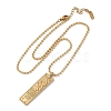 304 Stainless Steel Clear Cubic Zirconia Rectangle Constellation Pendant Necklaces for Women Men NJEW-S435-01G-K-4