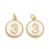Brass Micro Pave Clear Cubic Zirconia Charms ZIRC-J040-44G-03-2