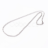 Tarnish Resistant 304 Stainless Steel Box Chains Necklaces STAS-O056-A-75-2