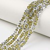 Electroplate Transparent Glass Beads Strands EGLA-A034-T10mm-M04-1