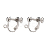 Brass Clip-on Earring Findingsfor non-pierced Ears X-EC143-NF-1