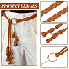 2Pcs 2 Colors Bohemian Imitation Leather Tassel with Alloy Ring Waist Chain Belts for Women AJEW-CL0005-22A-6