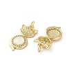 Brass Micro Pave Clear Cubic Zirconia Pendants KK-C045-12G-2