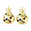 Rack Plating Brass Micro Pave Cubic Zirconia Pendants KK-A205-01G-02-1