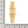 Brass Pave Pink Cubic Zirconia Flower with Leaf Links Connector Charms KK-P277-52G-02-3