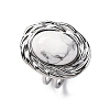 Oval Natural Howlite Finger Rings RJEW-M063-01P-10-4